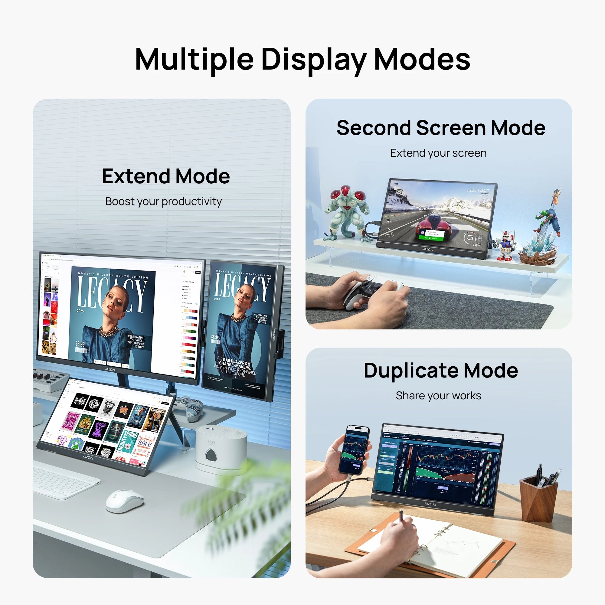 ARZOPA A1 15.6" Portable Monitor - FHD 1080p Ultra-Slim Display