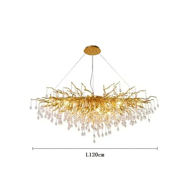 Luxury Gold Crystal Chandelier – Water Drop, Pendant & Ceiling