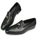 TASSEL MASTER - Men's Handmade Tassel Genuine Leather Loafers - Pigskin Insole All Season Casual Shoes