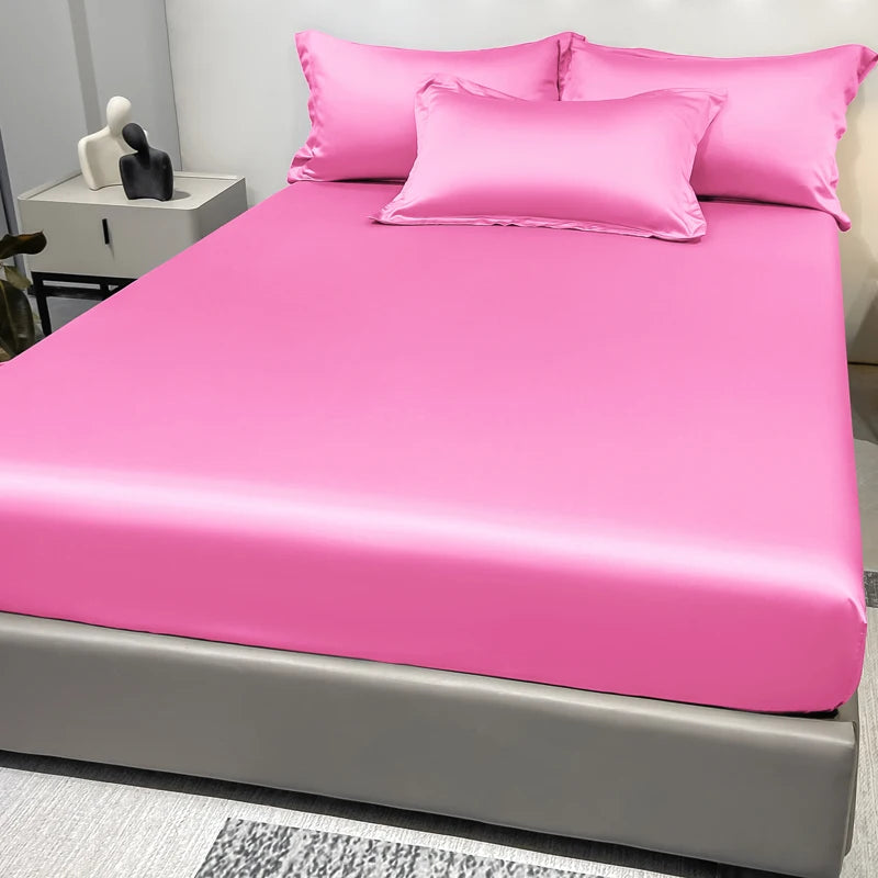 SATIN DREAM - Solid Color Fitted Sheet - Silky Smooth, Every Single Night
