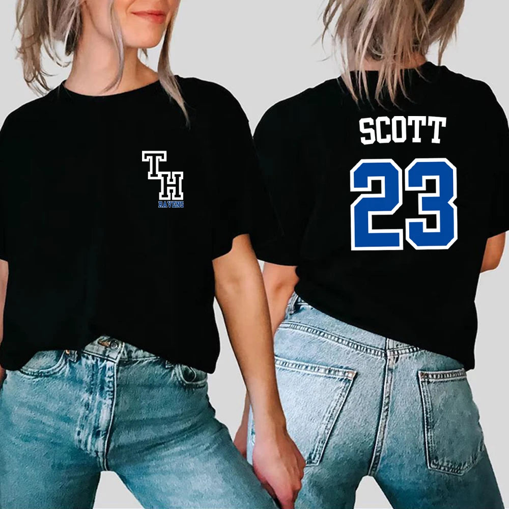TREE HILL RAVENS Scott 23 T-shirt One Tree Hill Merch Nathan Scott Shirt North Carolina Tees Tv Show OTH Merch 2 Side Print Tops
