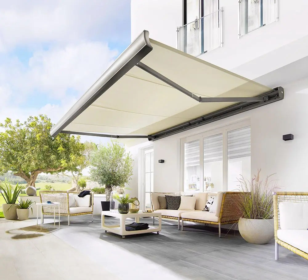 ELECTRIC AWNING - Custom Size & Color, UV-Resistant Acrylic - Outdoor Shade