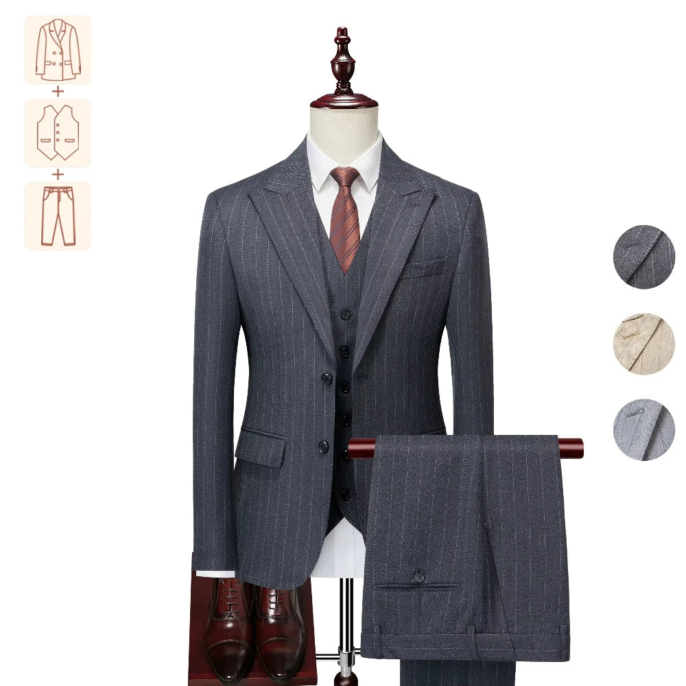 BROAD SHOULDERS - Men's 3D Tailored Italian Suit Set - 4 Colors, US XXS–3XL