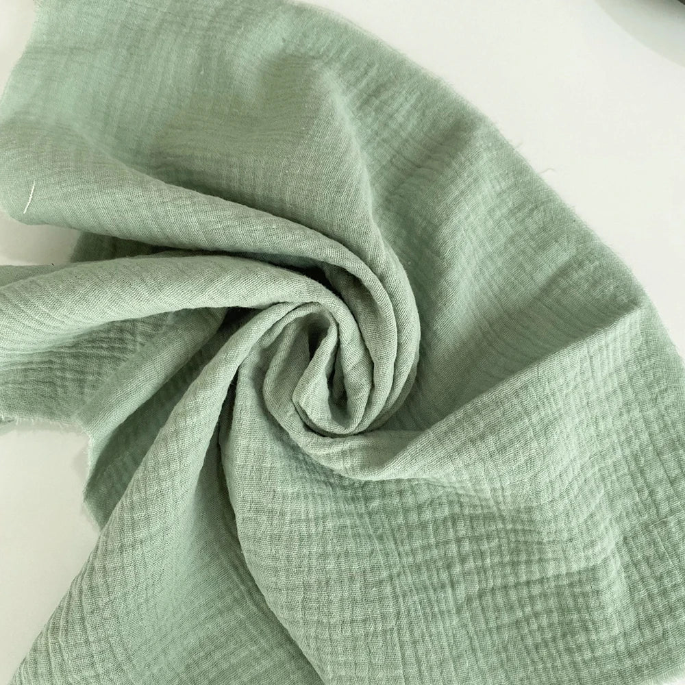Wrinkle Double Layer Gauze Cotton Material Quilting Sewing Craft Fabric Table Runners Decor Cloth for Party Wedding Cheesecloth