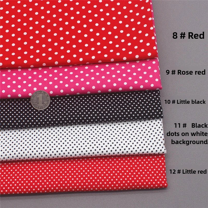 Pure Cotton Polka Dot Poplin Fabric Thin Upholstery By the Meter for Clothes Shirts Pants Skirts Dresses DIY Sewing Soft Textile