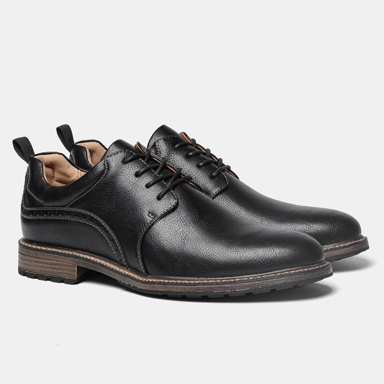 Men's Casual Derby Shoes - Fashion Lace-Up Leather Dress Shoes