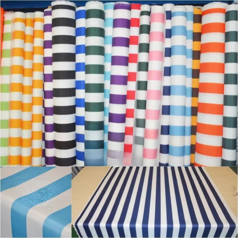 STRIPED OXFORD FABRIC 420D - PU Waterproof, 150cm Wide, 19 Colors - Ready for Rain
