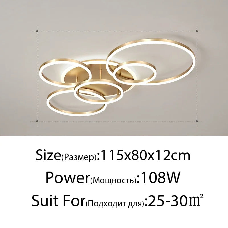 Modern LED Ceiling Light – 2 to 6 Heads