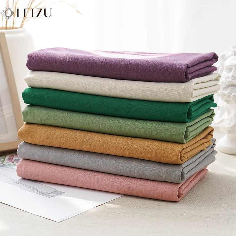 SOLID COTTON-LINEN FABRIC - 135 cm Wide, 3 Lengths - Colorful Makes