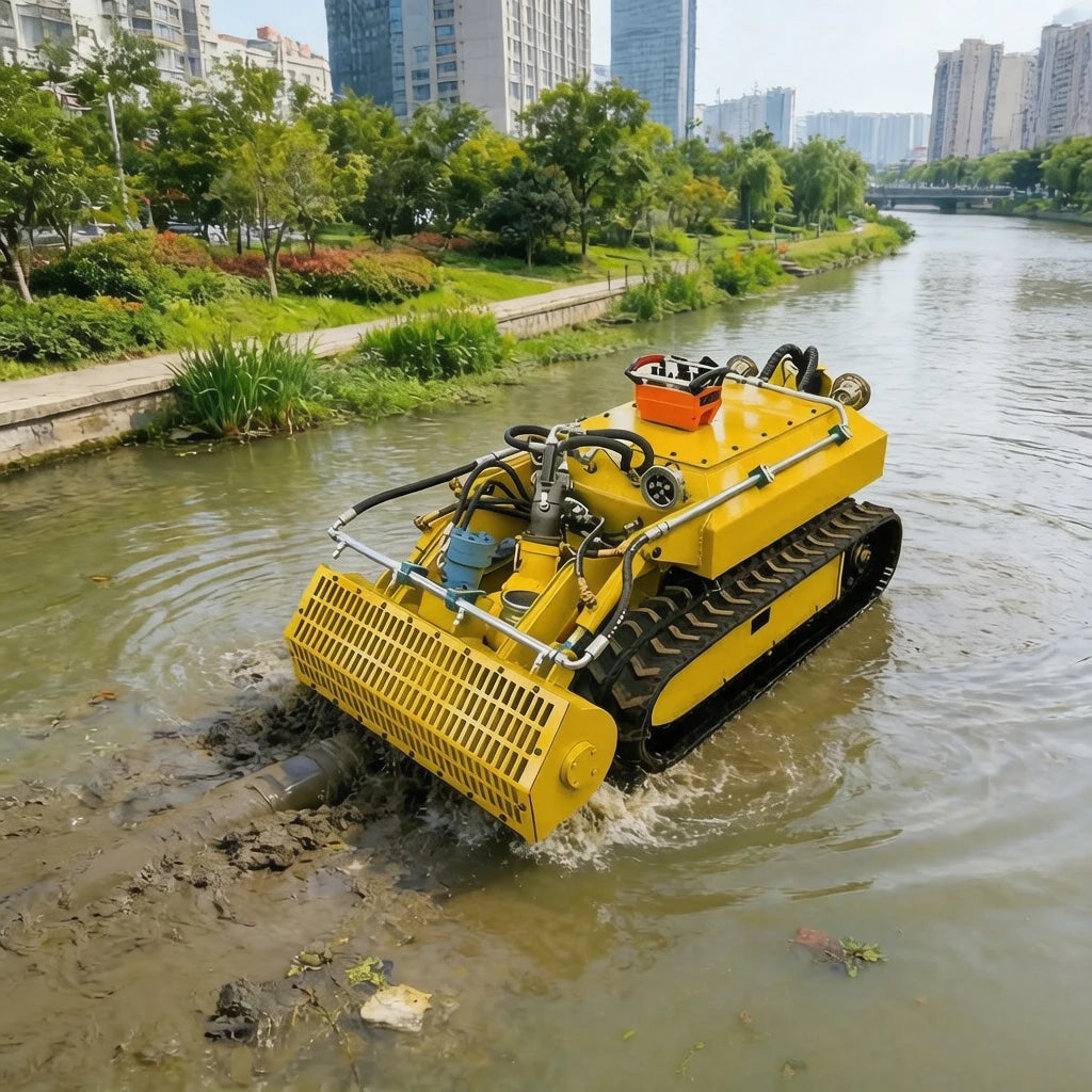 RUBBER-TRACKED DREDGING ROBOT - 500/600 mm Width - Underwater Pipe Cleaning