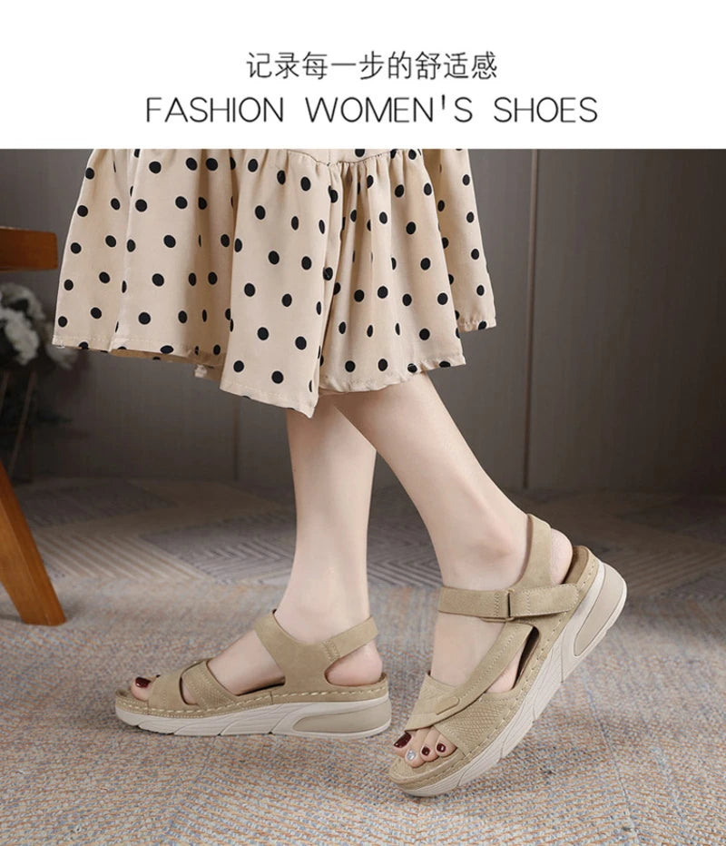 Sandal Lightweight Casual Sporty Comfortable Thick-Soled Velcro Versatile Fashion Trend Breathable National Style Wear-Resistant