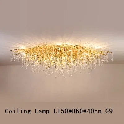 Water Drop Crystal Chandelier – Chrome/Gold/Black, Multi-Size