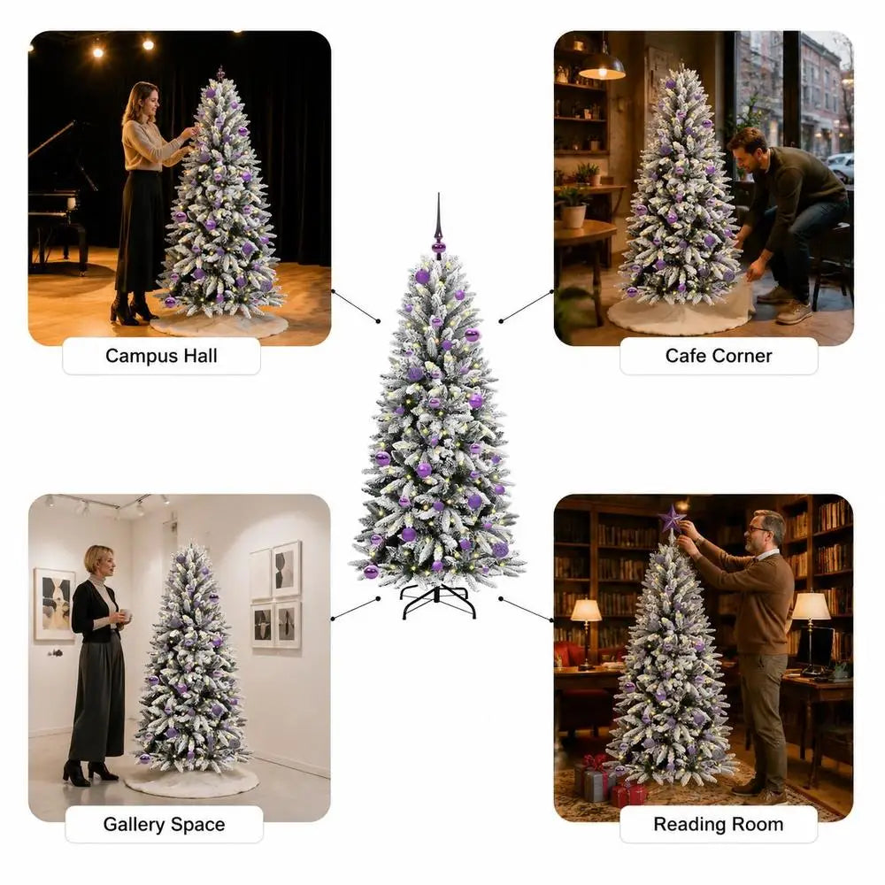 White LED Christmas Tree - 150 cm - Snowy Warm Glow