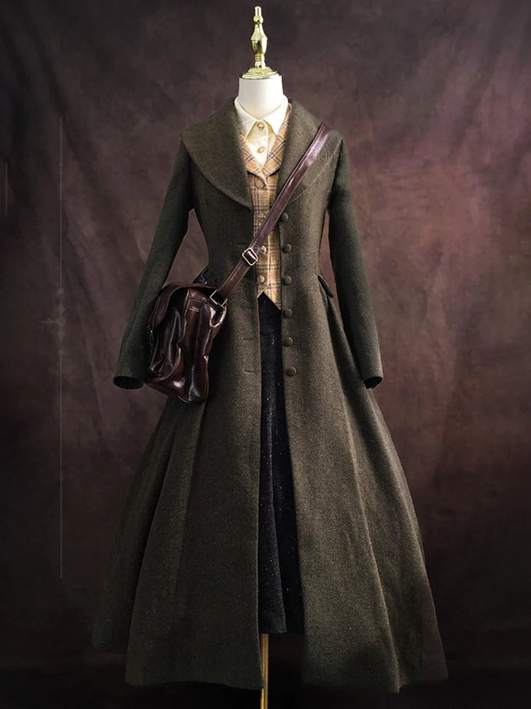 Women's Long Coat - Fit & Flare - Quiet Elegance