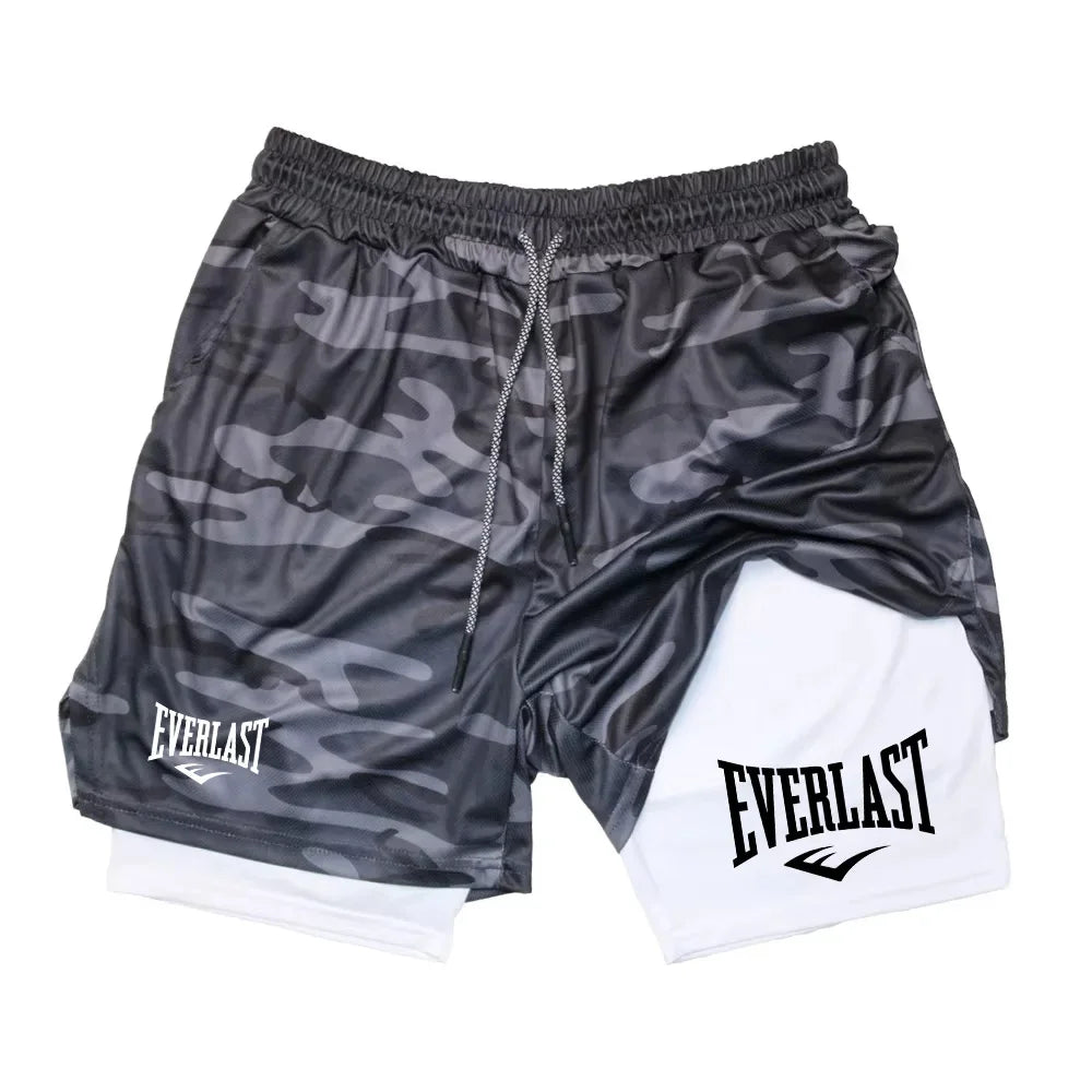Men Running Shorts 2 in 1 Double-deck Sport Shorts Sportswear Gym Fitness Short Pants Training Jogging Bottom Men's Clothing
