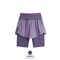 DRUR Yoga Shorts Women Summer Fake Two Piece High Waist Loose Gym Shorts With Pocket Ladies Lightweight Fitness Running Clothes