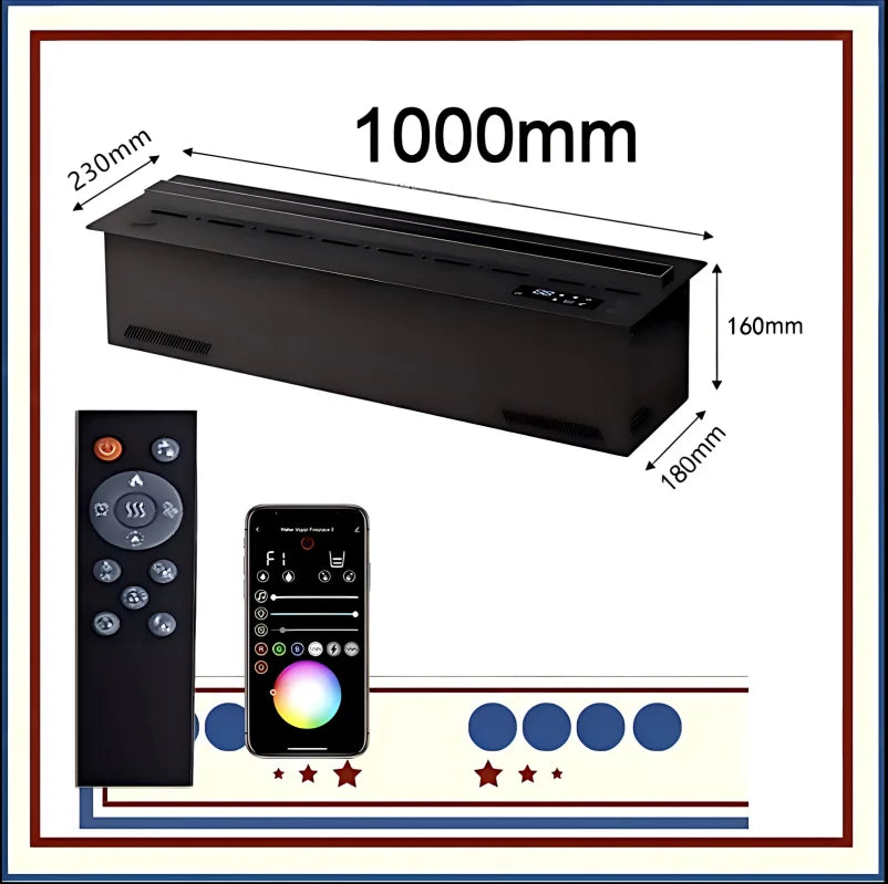 Water Vapor Fireplace - 3D Flame - Crackling Sound