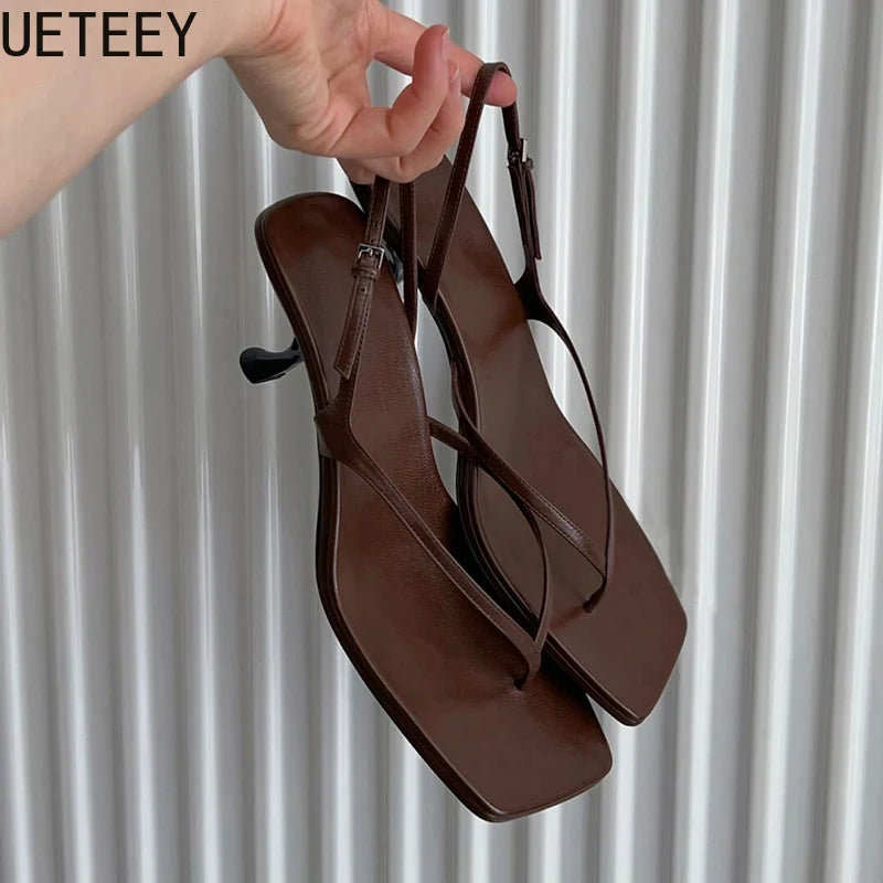 Summer High Heel Women Clip Toe Sandals Fashion Narrow Band Shoes Design Style Party Dress Sandals Shoes