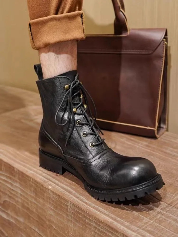 IRON RIDGE - High-Top Cowhide Leather Ankle Boots - Built For The Long Haul