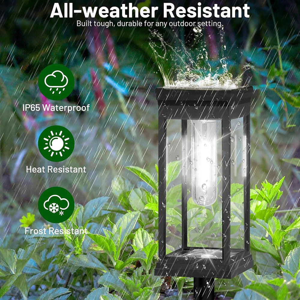 SOLAR PATHWAY LIGHTS - 4-Piece, Warm or Cool White - Auto Outdoor Glow