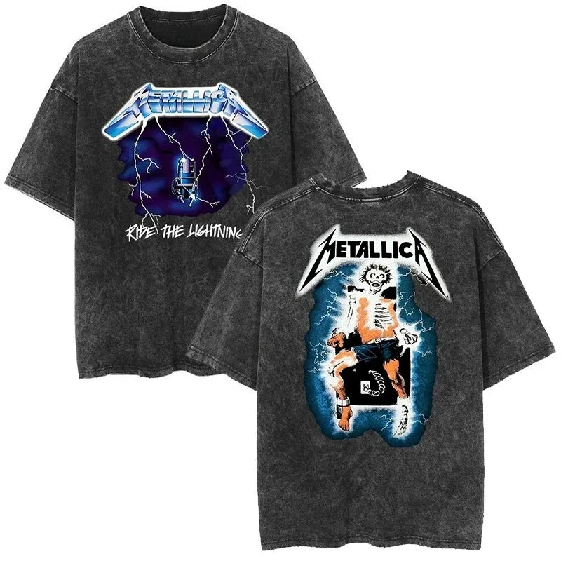 Metallica T-Shirt – Washed Vintage Rock Band Tee The Judas Kiss Unisex