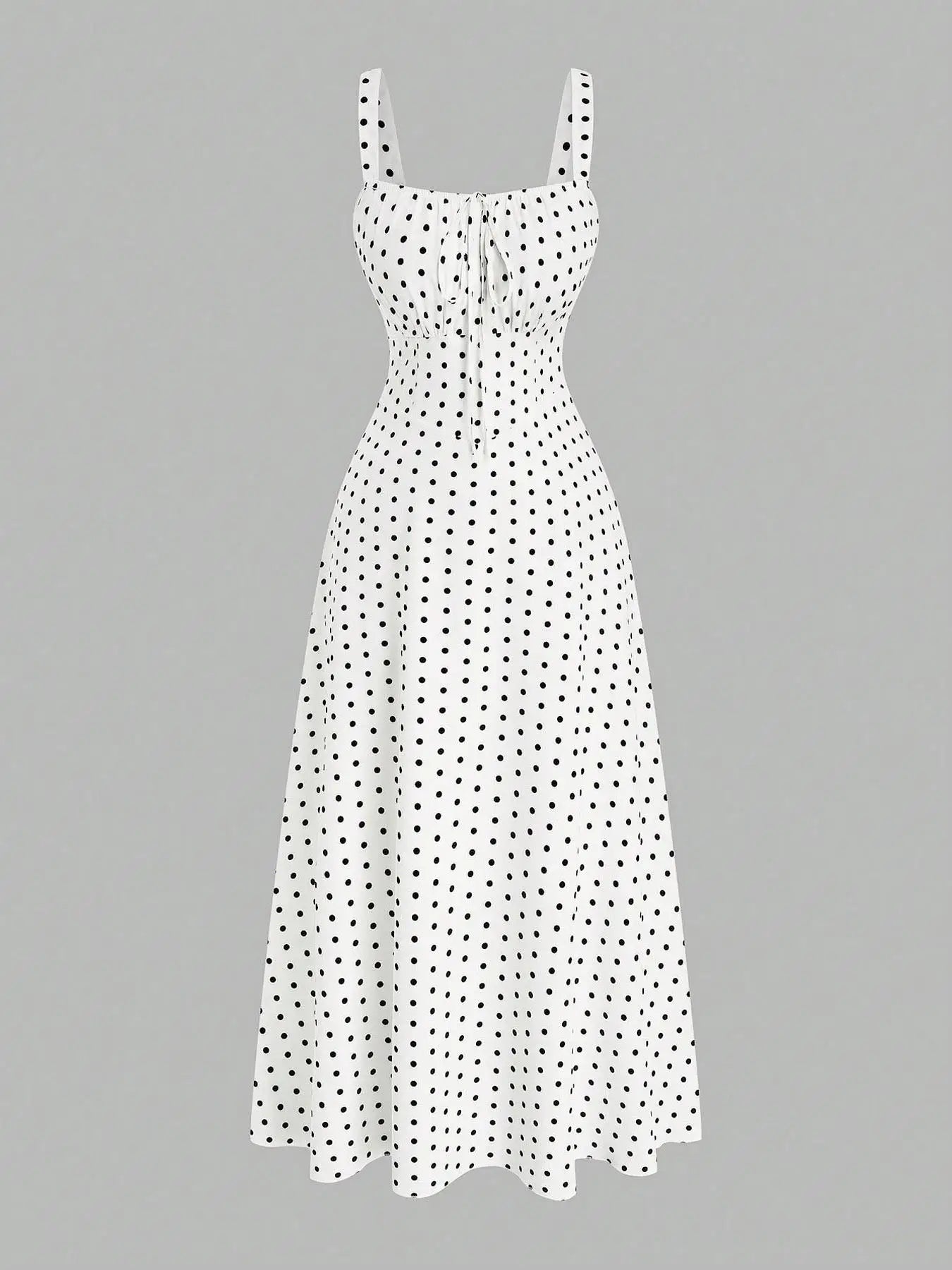 【Plus Size】 Polka Dot Print Dress, Casual Sleeveless Dress for Summer, Women's Plus Size Clothing for Daily Wear