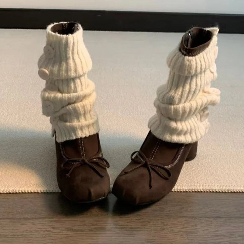 Bow Mary Jane Chelsea Ankle Boots – Square Heel