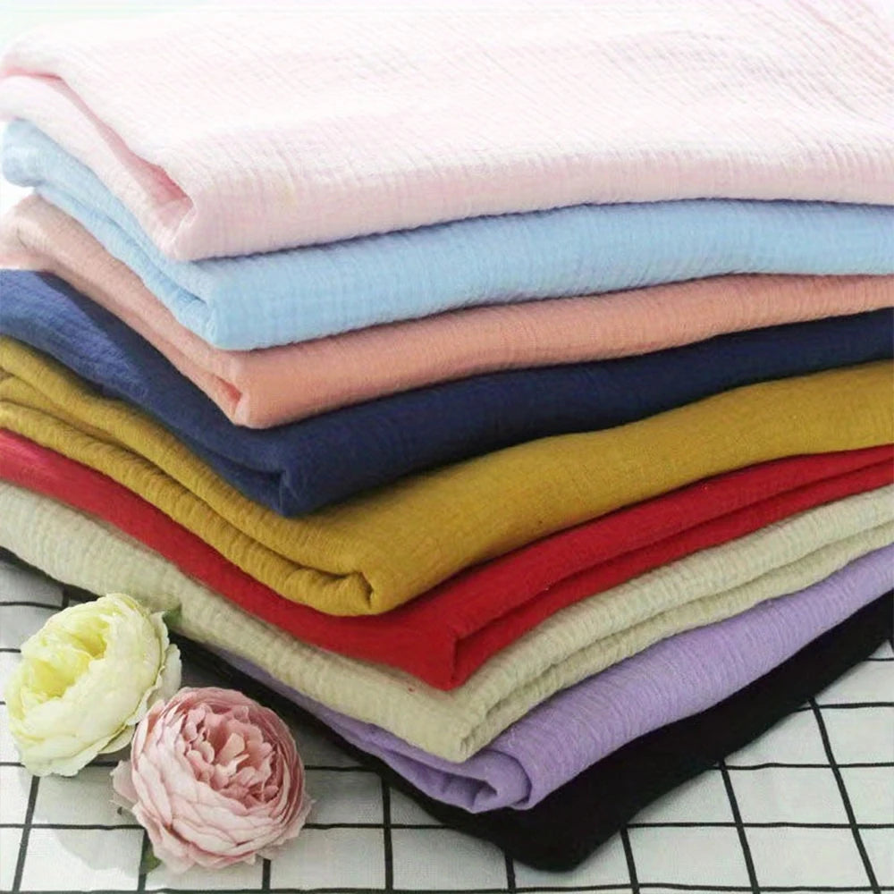 Wrinkle Double Layer Gauze Cotton Material Quilting Sewing Craft Fabric Table Runners Decor Cloth for Party Wedding Cheesecloth