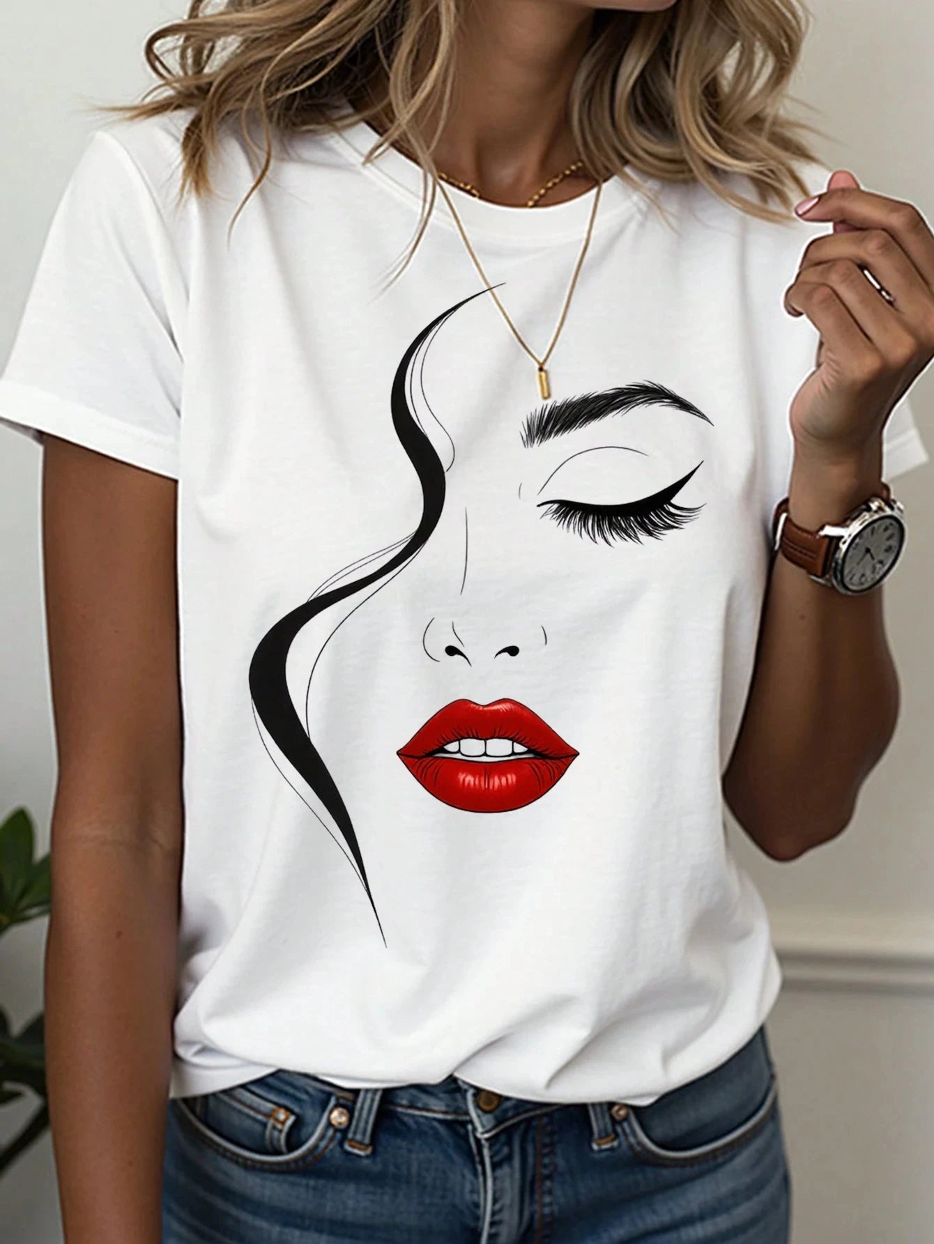 Abstract Face Gradient Color 3D Print T-Shirts Women's Casual Short Sleeve T Shirt O-Neck Tees Harajuku Y2K Tops Female Clothing