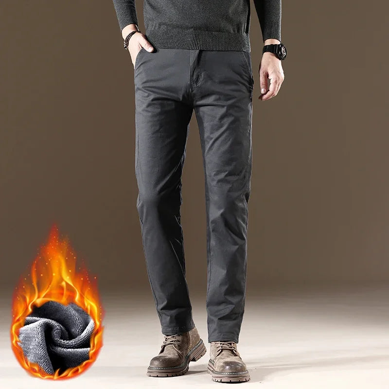 WARM STRAIGHT - Men's Fleece-Lined Business Casual Pants - 4 Colors, W28–38