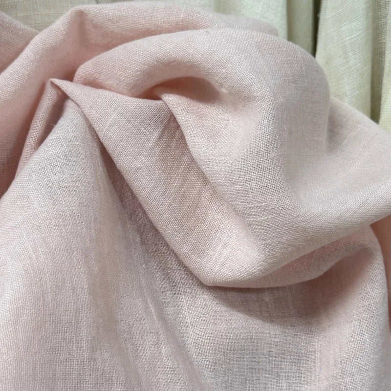 PINK SAND-WASHED LINEN BLEND - 40% Flax, 210g/m, 145cm Wide - Soft Days