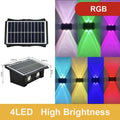 SOLAR WALL LIGHT - Up & Down Glow, RGB or Warm - Weatherproof Decor