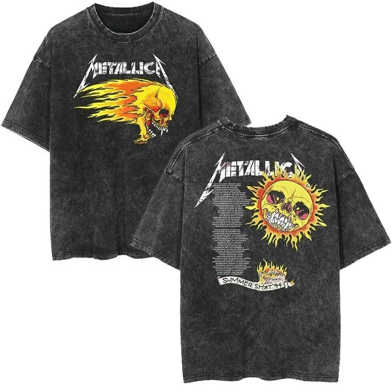 Metallica T-Shirt – Washed Vintage Rock Band Tee The Judas Kiss Unisex