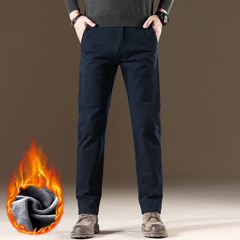 WARM STRAIGHT - Men's Fleece-Lined Business Casual Pants - 4 Colors, W28–38