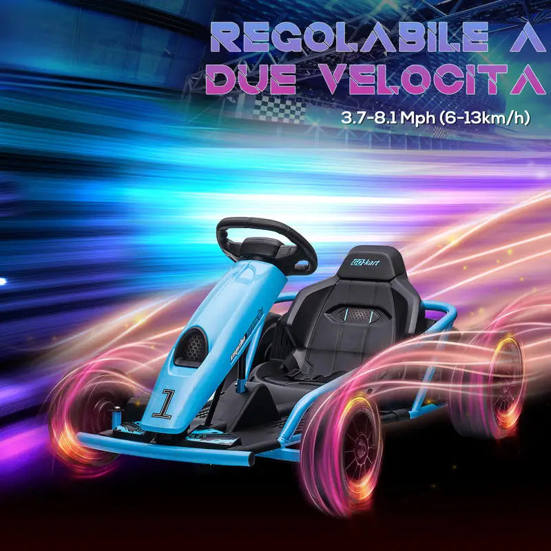ELECTRIC GO-KART - 8–12 Years, Seat Belt - Kids' Track Fun