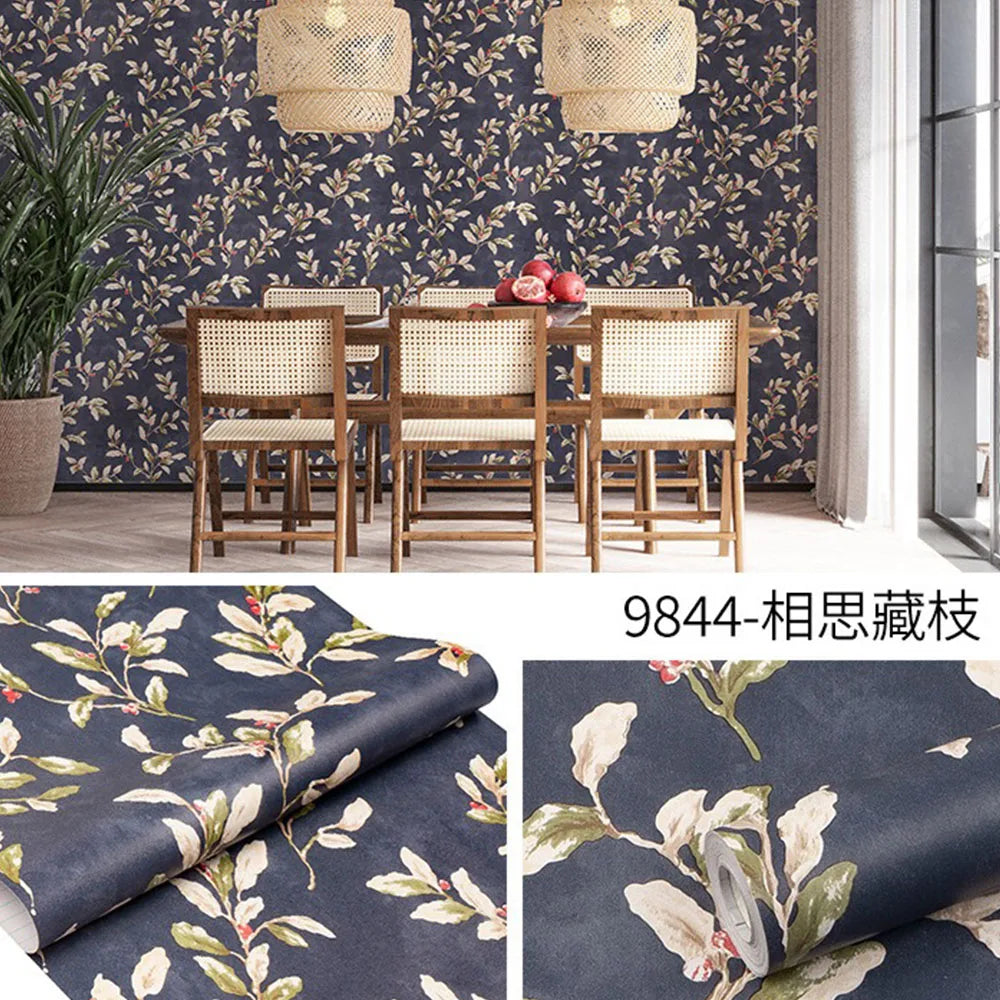 BOTANICAL FLORAL PEEL & STICK WALLPAPER - PVC Self-Adhesive, 5 Patterns - Quiet Rooms