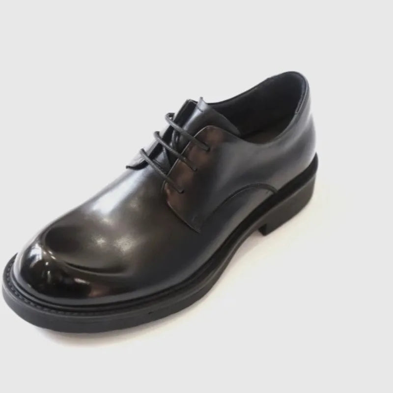 Men's British Casual Dress Shoes - Round Toe Lace-Up PU Leather Business