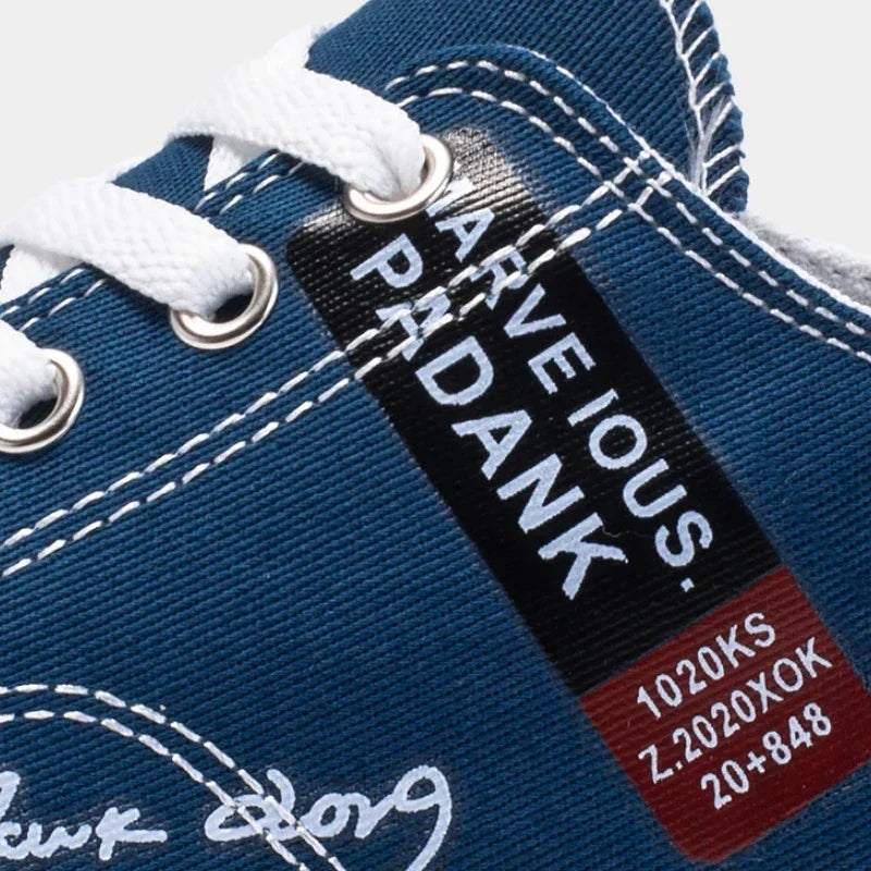 Men's Canvas Low-Top Sneakers - Breathable Casual Outdoor Tennis Shoes