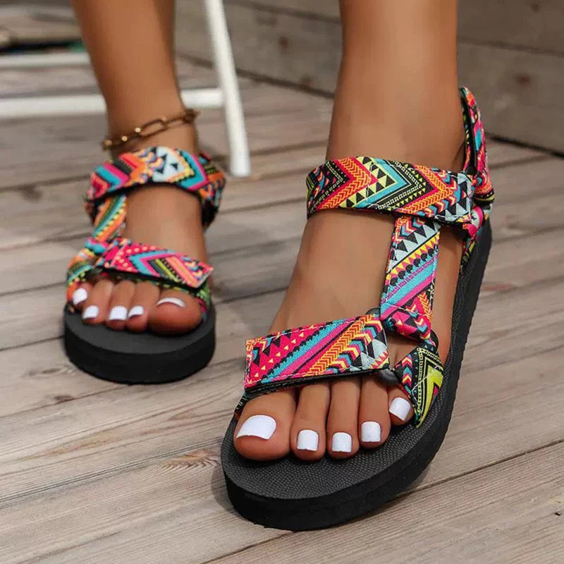 Letnie płaskie buty damskie, sznurkowe, z zestawem stóp, sandały plażowe, uniwersalne, codzienne kapcie, duże rozmiary, sandały damskie
