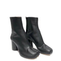 Genuine Leather Tabi Split-Toe Ankle Boots – Chunky Heel