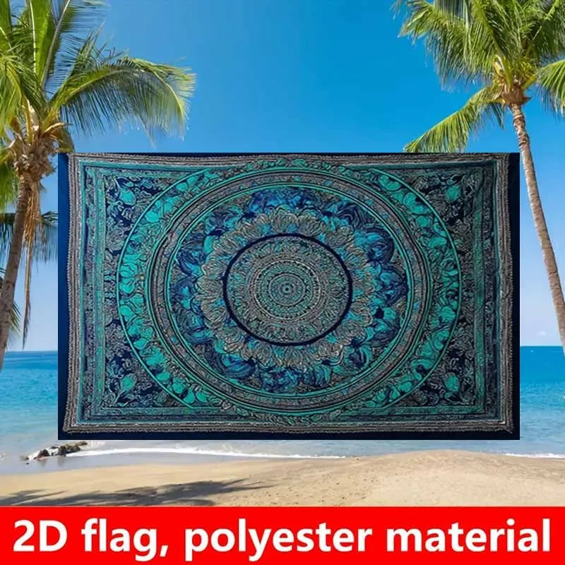 Bohemian Blue Mandala Tapestry – Ethnic Wall Hanging
