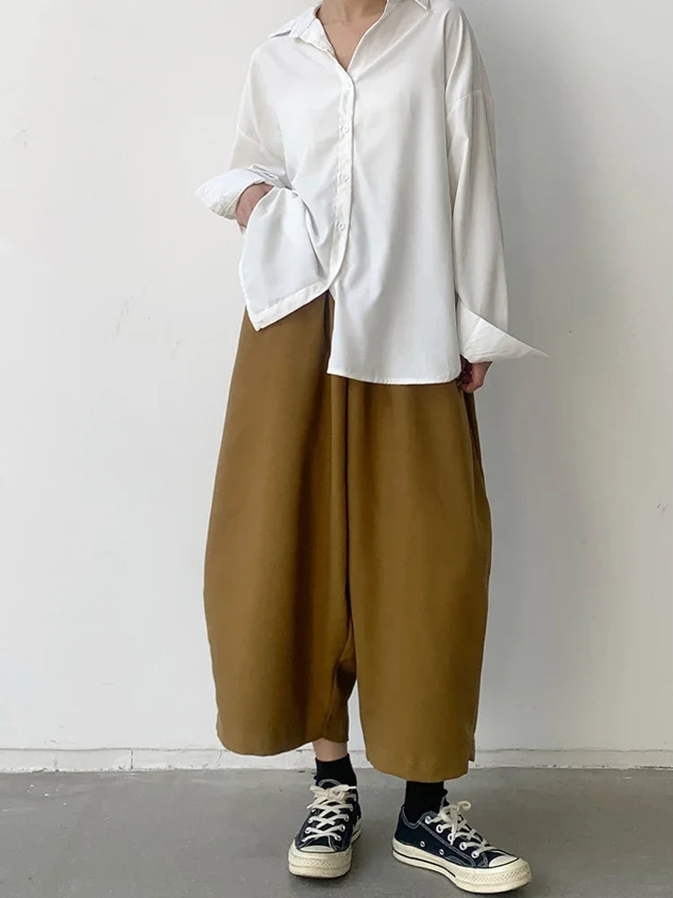 COTTON HAREM PANTS WOMEN - High Waist Elastic, Loose Bloomers, 7 Colors - Easy Days