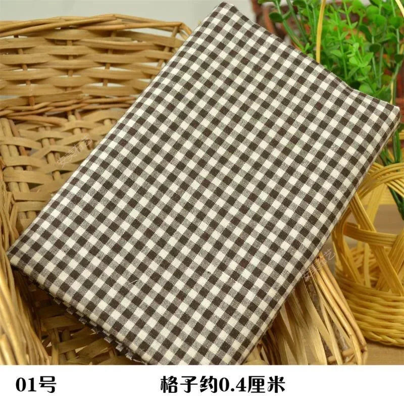 YARN-DYED COTTON PLAID FABRIC - Combed Weave, 145cm Wide - Warm Textures
