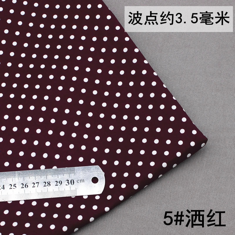 Pure Cotton Polka Dot Poplin Fabric Thin Upholstery By the Meter for Clothes Shirts Pants Skirts Dresses DIY Sewing Soft Textile