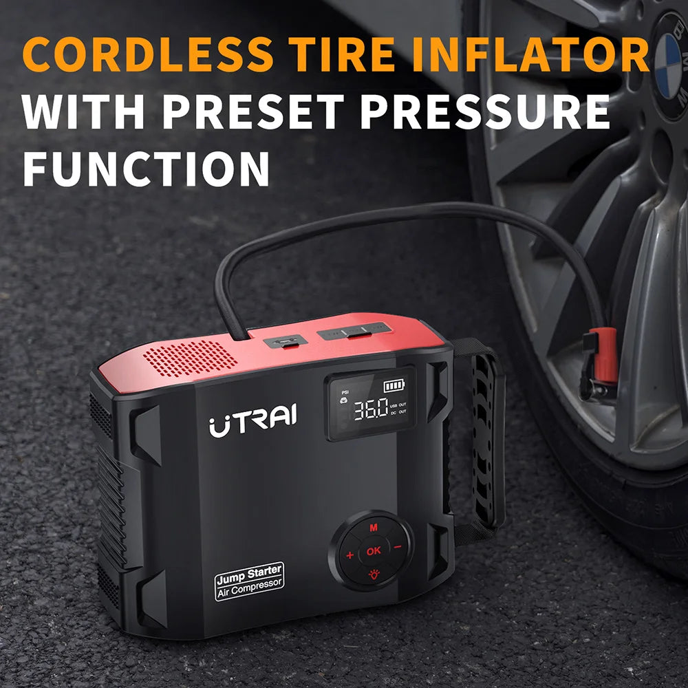 Jstar 5 Jump Starter - 2000A & Tire Pump - Road-Trip Backup