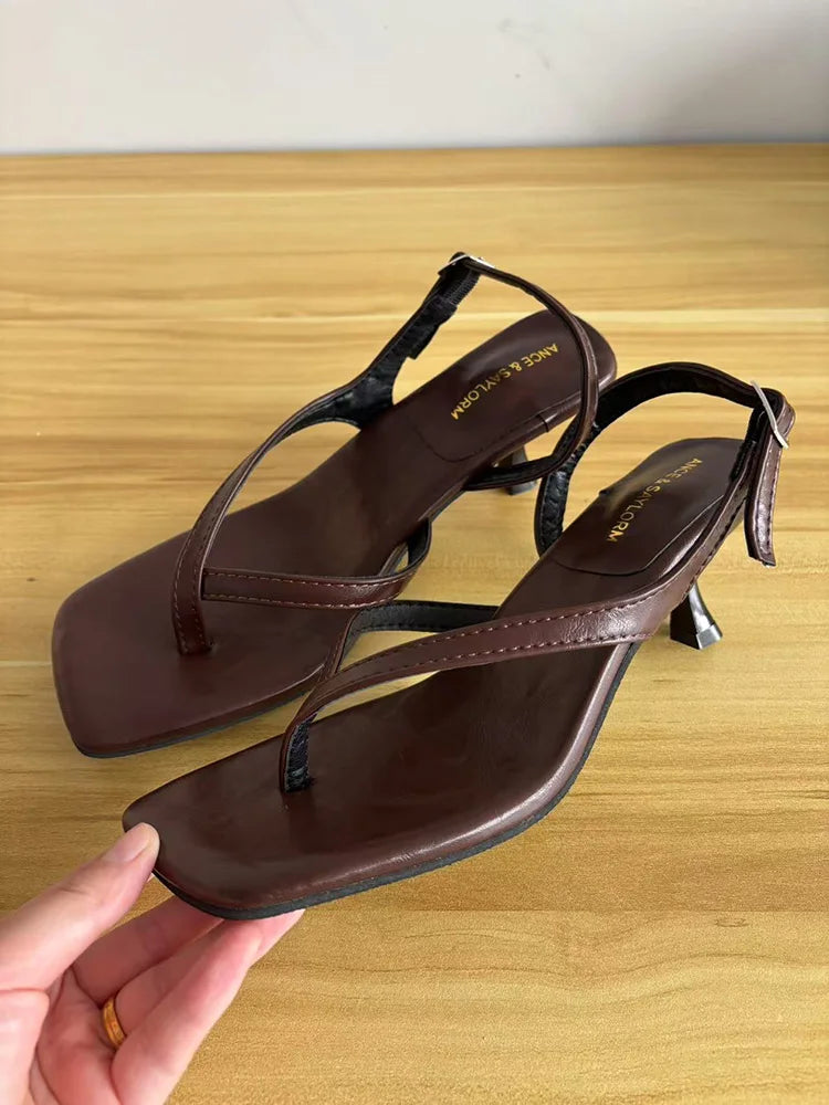 Summer High Heel Women Clip Toe Sandals Fashion Narrow Band Shoes Design Style Party Dress Sandals Shoes