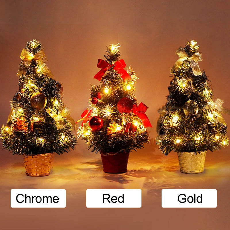 Mini Metallic Christmas Trees - 20–40 cm - Lit or Unlit