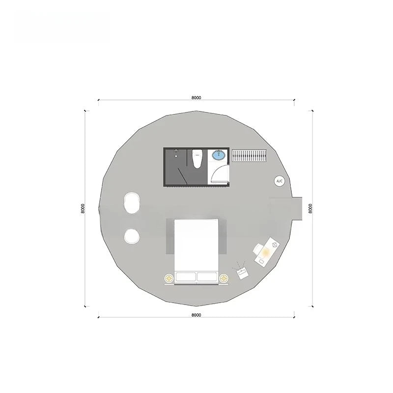 8 m Glamping Dome - 50 m² Interior - Four-Season Stay