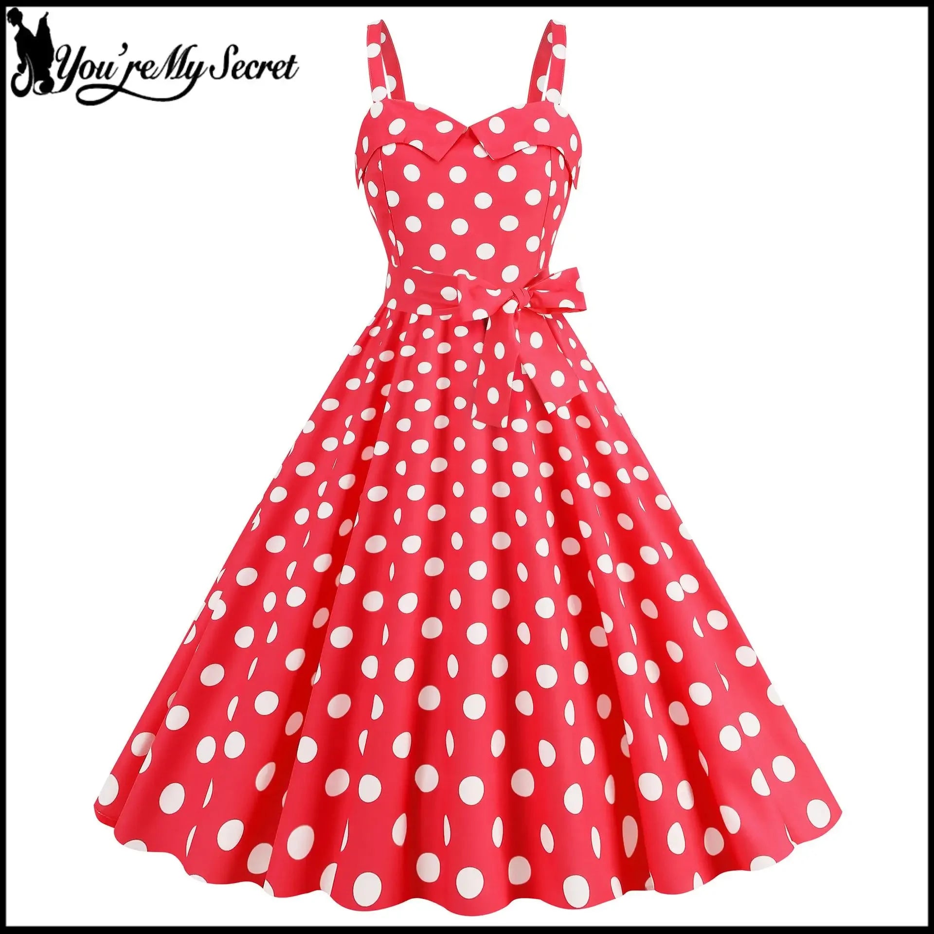 Vintage Classical Polo Dot Printed Dress Women's Sexy Sling Strap Wrap Chest Dress Valentine's Day Streetwear Spring Summer