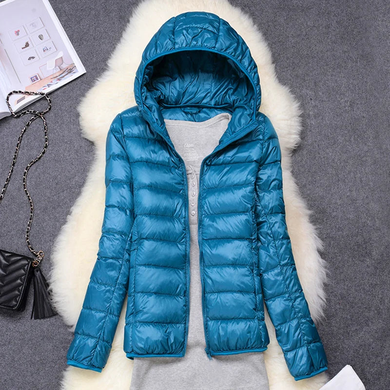 Ultra Light Hooded Puffer Jacket - 15 Colors Plus Size